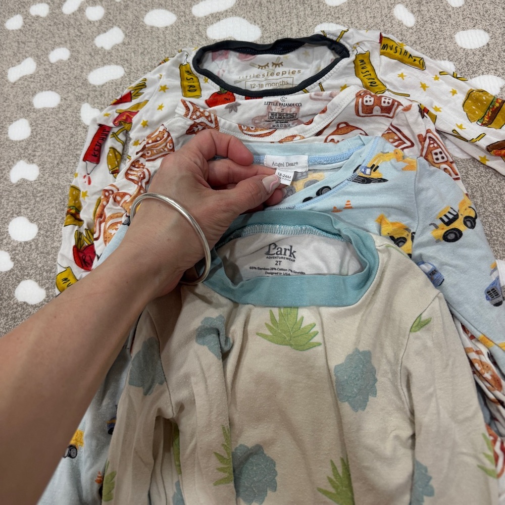 Lot of 20+ Bamboo Pajamas set long sleeve tee pants toddler baby boy kyte angel - Picture 4 of 15